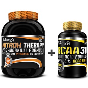 Akciový balíček BioTech USA NitroX Therapy 680g + BCAA 3D 90kps
