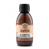 Avita B Complex Liposomal Plus 120ml - výživový doplnok - Vitamíny skupiny B v tekutej lipozomálnej forme. Kladný vplyv vitamínov B ovplyvňuje celkovú činnosť a zdravie pokožky, vlasov, slizníc, nervovej a srdcovo-cievnej sústavy.