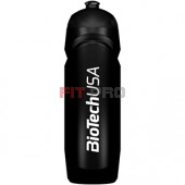 Športová fľaša čierna BioTech USA 750ml - nová športová fľaša 750 ml so závitom, gumeným športovým uzáverom a logom BioTech USA.