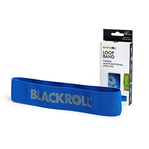 Slučka BLACKROLL Loop Band modrá - stupeň 5 - silná záťaž. Slučka na posilňovanie z veľmi odolného pružného textilného materiálu.