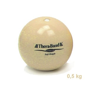 Medicinbal Thera-Band Soft Weights 0,5 kg béžový - polkilový medicinbal - Rehabilitácia, nácvik koordinácie, tréning výdrže a svalovej sily pre dospelých aj deti.