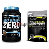 Akciový balíček BioTech USA - Iso Whey Zero 908 g + 100% Creatine Monohydrate 500g (sáčok)